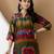 Olive silk tie dye printed ethnic kurta palazzo set
