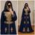 Navy Blue Gold Embroidered Moroccan Kaftan Dress