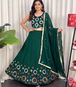 Navratri Special Green Mirror Work Chaniya Choli