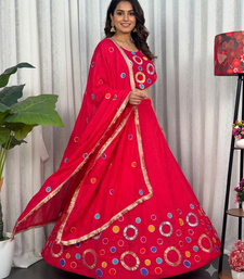 Navratri Special Rani Pink  Mirror Work Chaniya Choli