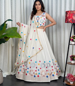 Navratri Special White Mirror Work Chaniya Choli