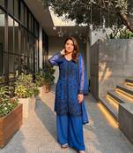 Blue Color Sequance Work Georgette Salwar Suite