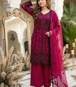 Pink Color Sequance Work Georgette Salwar Suite