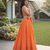 Women's Orange Bandhani Print Georgette Chaniya Choli Set for Wedding & Garba