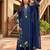 Blue Color Embroidery And Thread Work  Silk Blend Salwar Suit