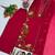 Red Color Embroidery And Thread Work  Silk Blend Salwar Suit