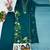Teal Color Embroidery And Thread Work  Silk Blend Salwar Suit