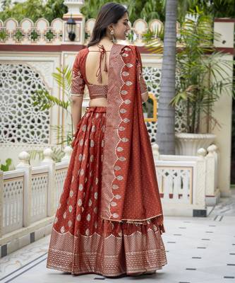 Women's Vichitra Silk Lehenga Choli 2