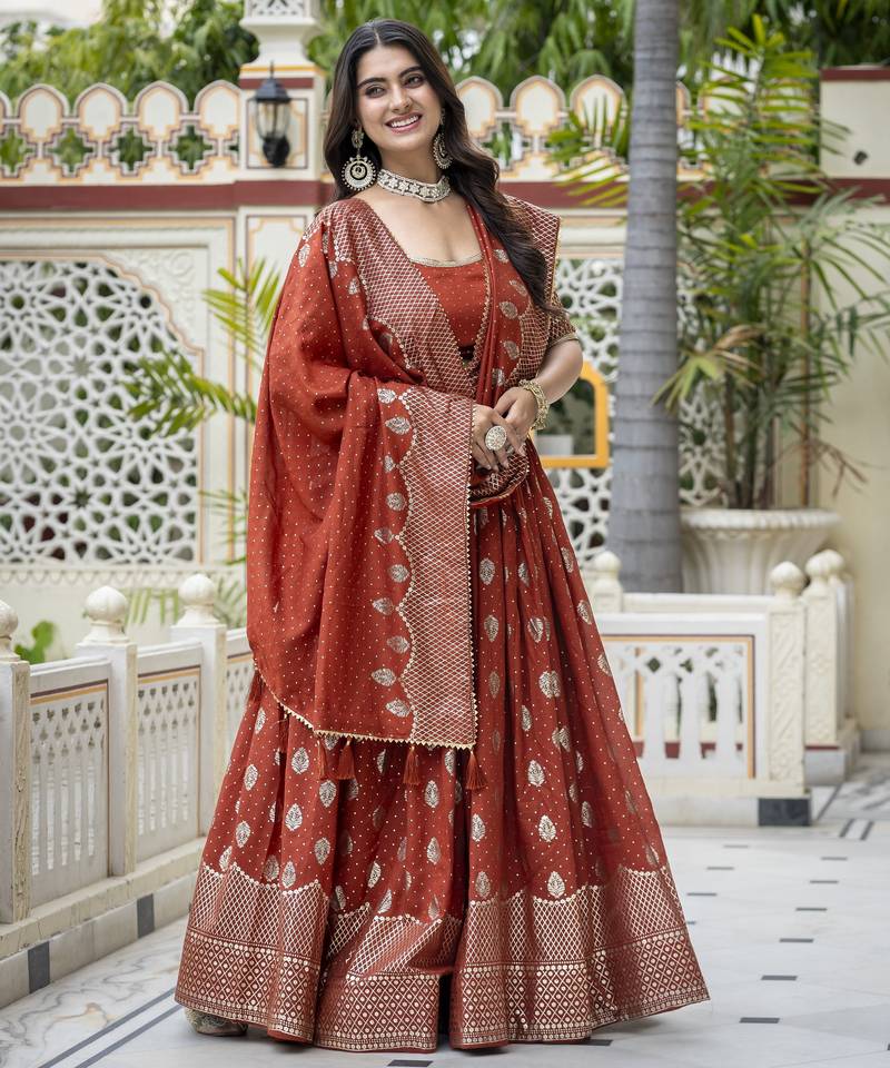 Women's Vichitra Silk Lehenga Choli