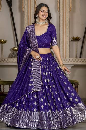 Women's Vichitra Silk Lehenga Choli