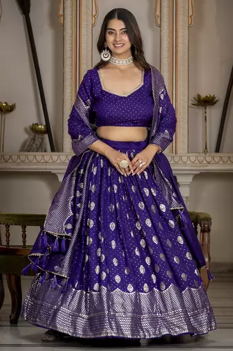 Women's Vichitra Silk Lehenga Choli