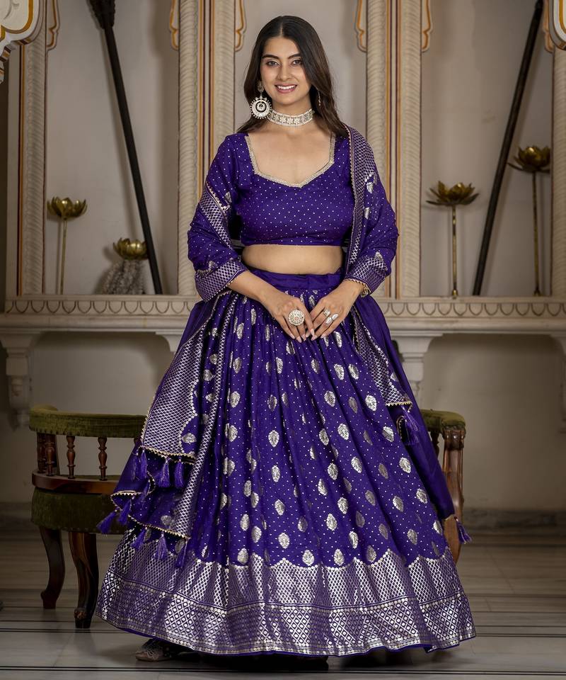 Women's Vichitra Silk Lehenga Choli