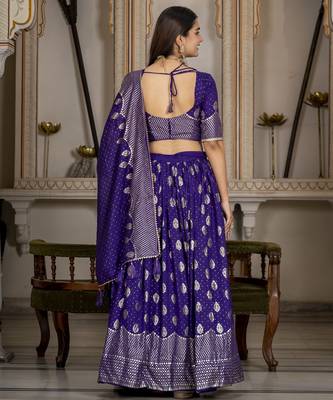 Women's Vichitra Silk Lehenga Choli 3