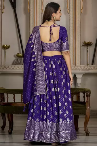 Women's Vichitra Silk Lehenga Choli