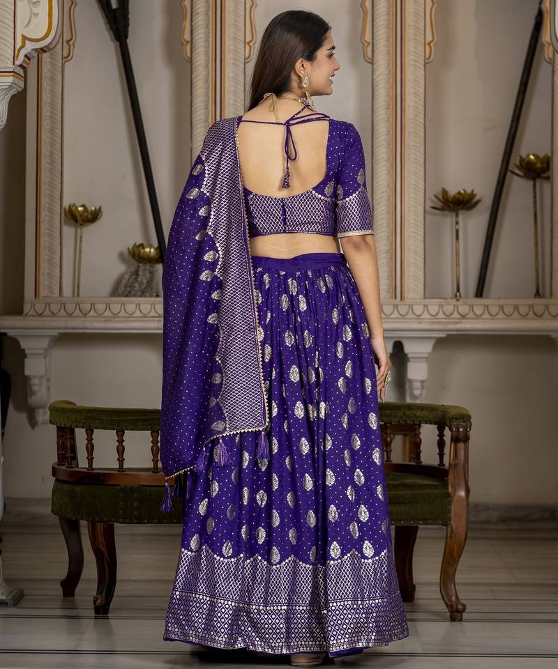 Women's Vichitra Silk Lehenga Choli