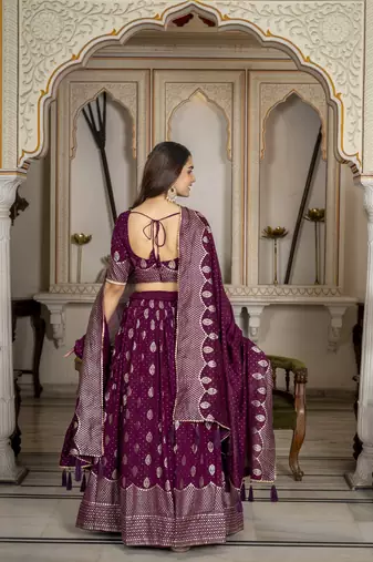 Women's Vichitra Silk Lehenga Choli