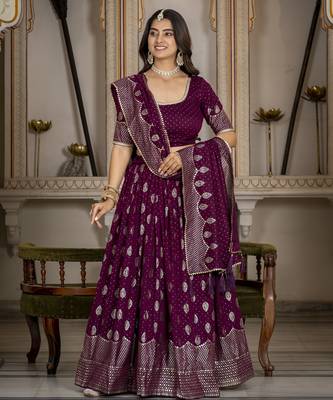 Women's Vichitra Silk Lehenga Choli 3