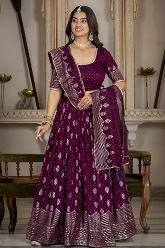 Women's Vichitra Silk Lehenga Choli