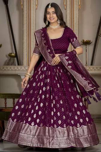 Women's Vichitra Silk Lehenga Choli