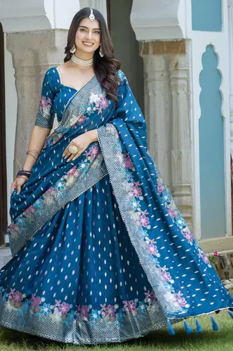 Women's Vichitra Silk Lehenga Choli