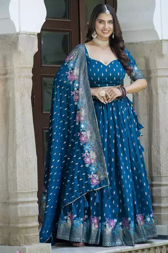Women's Vichitra Silk Lehenga Choli