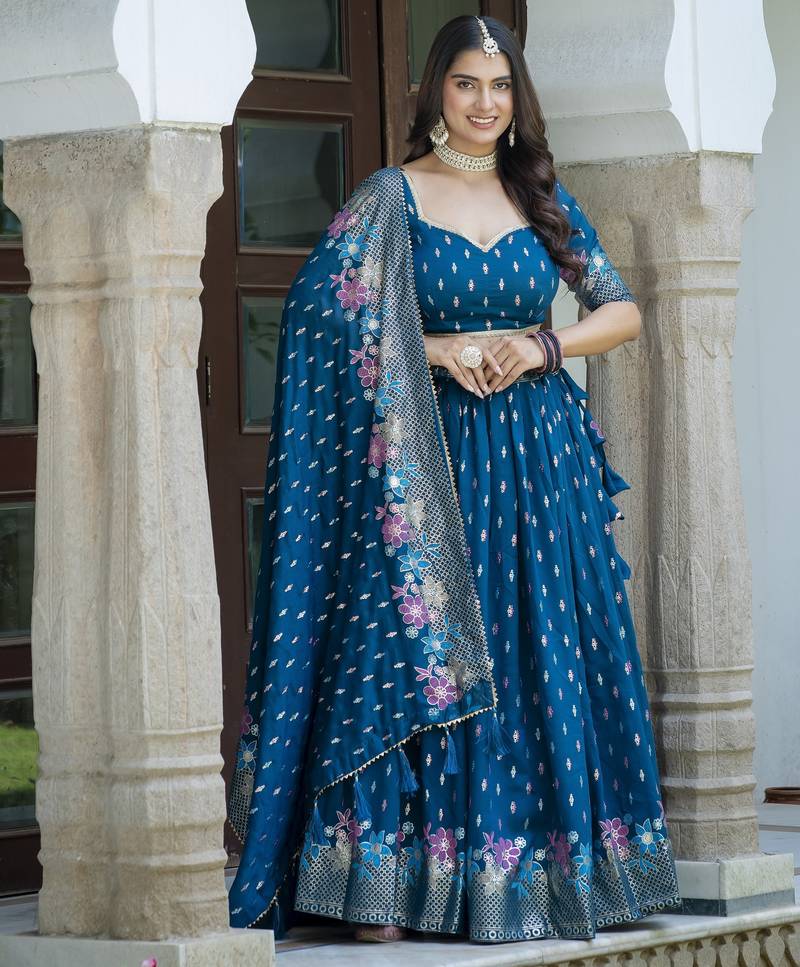 Women's Vichitra Silk Lehenga Choli