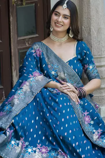 Women's Vichitra Silk Lehenga Choli