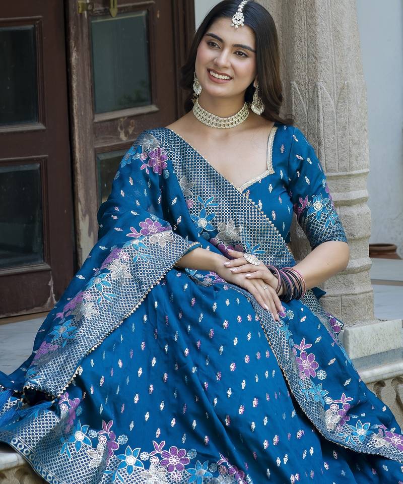 Women's Vichitra Silk Lehenga Choli