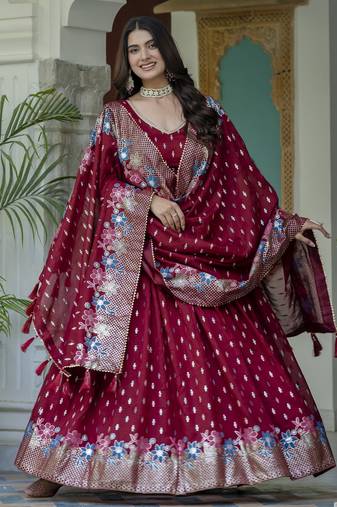 Women's Vichitra Silk Lehenga Choli