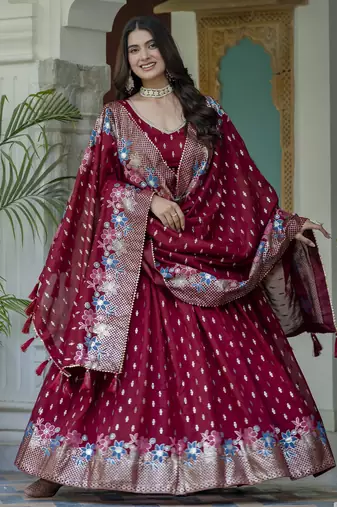 Women's Vichitra Silk Lehenga Choli