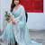 Blue rangoli panel embroidered saree