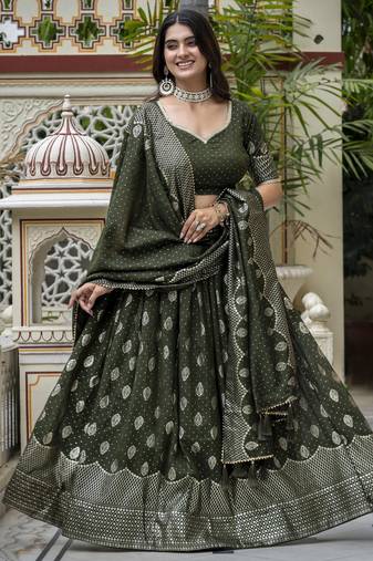 Women's Vichitra Silk Lehenga Choli