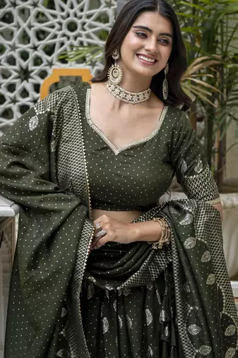 Women's Vichitra Silk Lehenga Choli