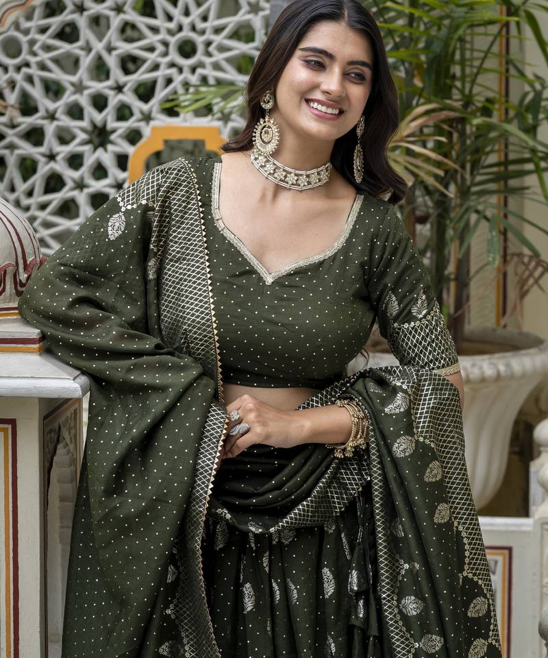 Women's Vichitra Silk Lehenga Choli