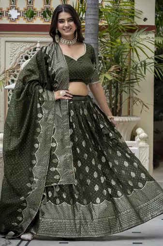 Women's Vichitra Silk Lehenga Choli