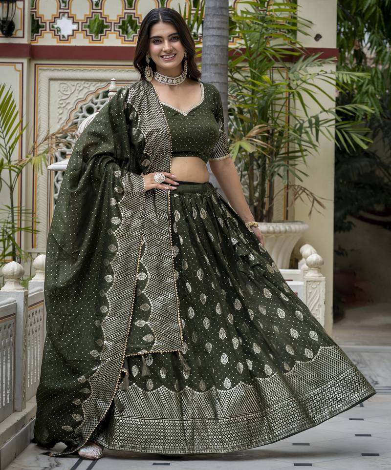 Women's Vichitra Silk Lehenga Choli