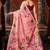 Pink khadi cotton blend jhallar saree