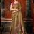 Brown khadi cotton blend jhallar saree