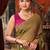 Brown khadi cotton blend jhallar saree