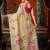 Cream khadi cotton blend jhallar saree