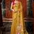 Gold khadi cotton blend jhallar saree
