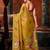 Gold khadi cotton blend jhallar saree