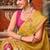 Gold khadi cotton blend jhallar saree