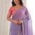 Purple soft rangoli silk blend embroidered saree with cutwork border