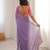 Purple soft rangoli silk blend embroidered saree with cutwork border