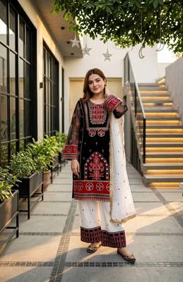 Black Color Sequance And Embroidery Work Silk Blend Salwar Suit 2