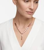 925 Sterling Silver Rose Gold Plated Leaf Link Y Necklace Set  for Women