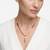 925 Sterling Silver Rose Gold Plated Leaf Link Y Necklace Set  for Women