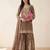 Brown heavy embroidered sequins sharara set for wedding & festive partywear