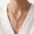 925 Sterling Silver Rose Gold Plated Geometric Link Y Necklace Set  for Women